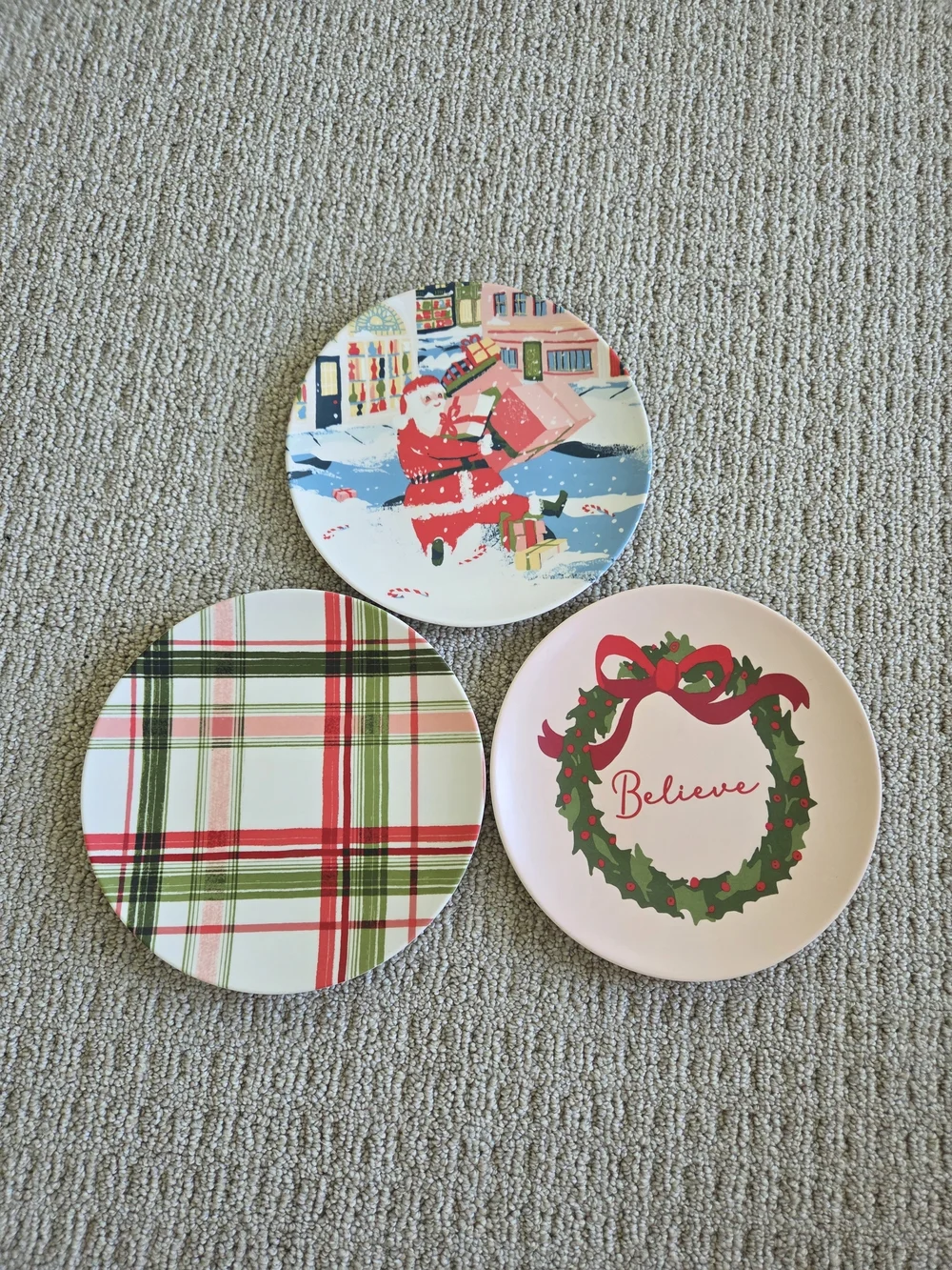 Threshold Holiday Plate Trio in Red, Green, Pink
